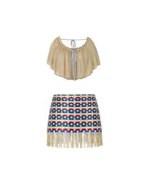 Handwoven Skirt & Cowl Top