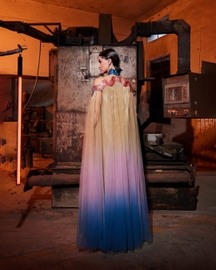 Gradient Glass Halter Kaftan