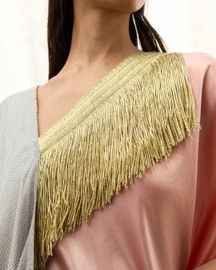 Metallic Mesh Asymmetric Kaftan