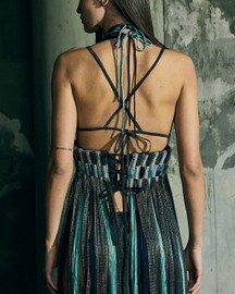 Interwoven Dimensional Halter Dress