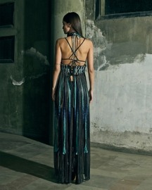 Interwoven Dimensional Halter Dress