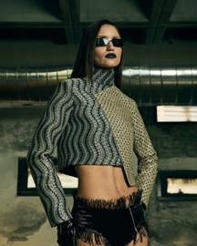 Handwoven Asymmetric Biker Jacket