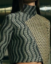 Handwoven Asymmetric Biker Jacket