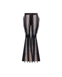 Handwoven Panelled Boot-Cut Trousers