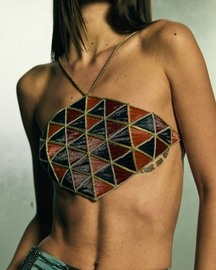 Diamond Interwoven Mosaic Bustier