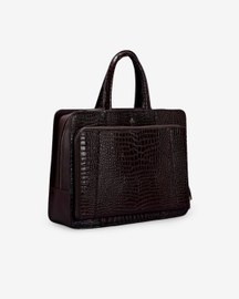 Verona Signature Business Bag – Glossy Croc Finish with Laptop Compartment