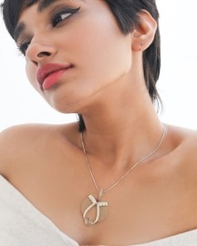 Avani Silver Faux Tiger Claw Red Lens Pendant