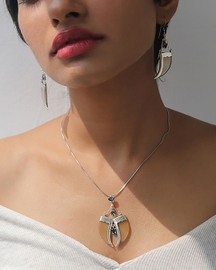 Avani Silver Faux Tiger Claw Blue Imperial Pendant