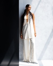 French Vanilla V Back Vest With Pants