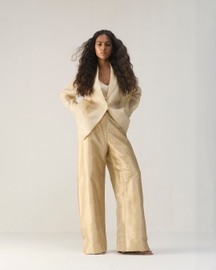 Ivory Organza Blazer Set