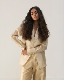 Ivory Organza Blazer Set