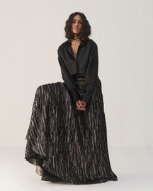 Black Onyx Bias Skirt Set