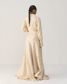 Cream Bias Skirt Set