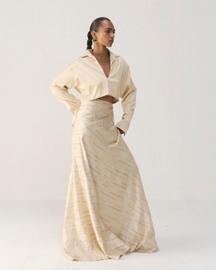 Cream Bias Skirt Set