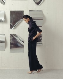 Evening Blue Funnel Neck Jacket and Pants