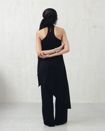 Bristol Black Crepe Draped Top and Pants