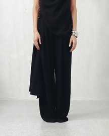 Bristol Black Crepe Draped Top and Pants