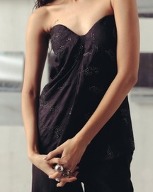 Black Iris Embroired Corset & Pants