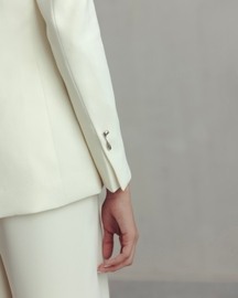 Antique White Scarf Blazer and Pants