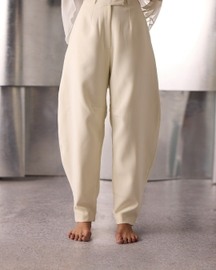 Antique White Asymmetric Georgette Top and Pants