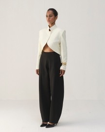 Black Ponte Barrel Pants