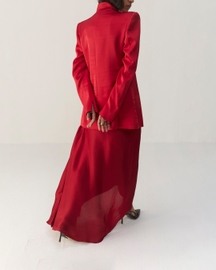 Savvy Red Funnel Jacket Set