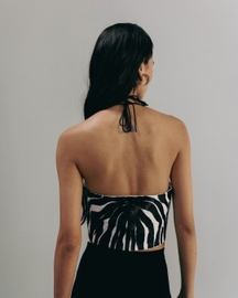 Embroidered Halter Corset