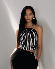 Embroidered Halter Corset