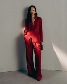 Pinstripe Wide Leg Trousers