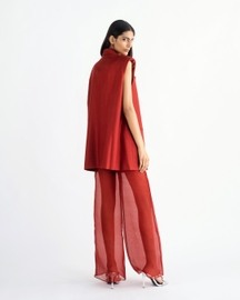 Scarlet Vest With Organza Pants