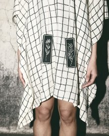 Grid Kaftan Dress