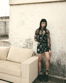 Black Floral Organza Shirt