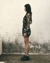 Black Floral Organza Shirt