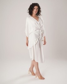 Flow Kaftan Tie Up Dress - White