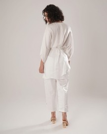 Flow Kaftan Tie Up Top - White