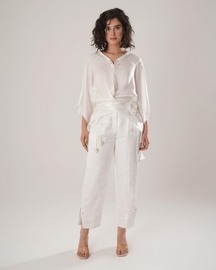 Flow Kaftan Tie Up Top - White