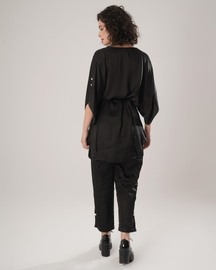 Flow Kaftan Tie Up Top - Black