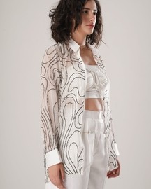 Flow Embroidered Shirt - White