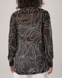 Flow Embroidered Shirt - Black