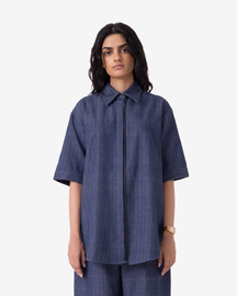 Ava Handwoven Denim Shirt