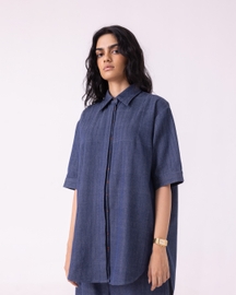Ava Handwoven Denim Shirt