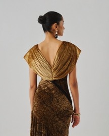 Zarina Velvet Ajrakh Gown