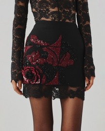 Wild Rose Embroidered Mini Skirt