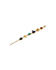 Multi Gemstone Charm Bracelet in Gold