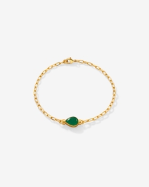 Green Onyx Teardrop Chain Bracelet