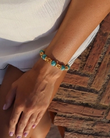 Turquoise Nugget Link Chain Bracelet