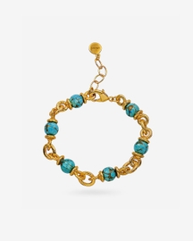 Turquoise Nugget Link Chain Bracelet