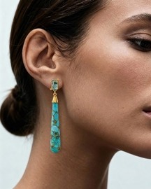 London Blue Topaz & Copper Turquoise Drop Earring