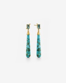 London Blue Topaz & Copper Turquoise Drop Earring
