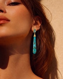 London Blue Topaz & Copper Turquoise Drop Earring